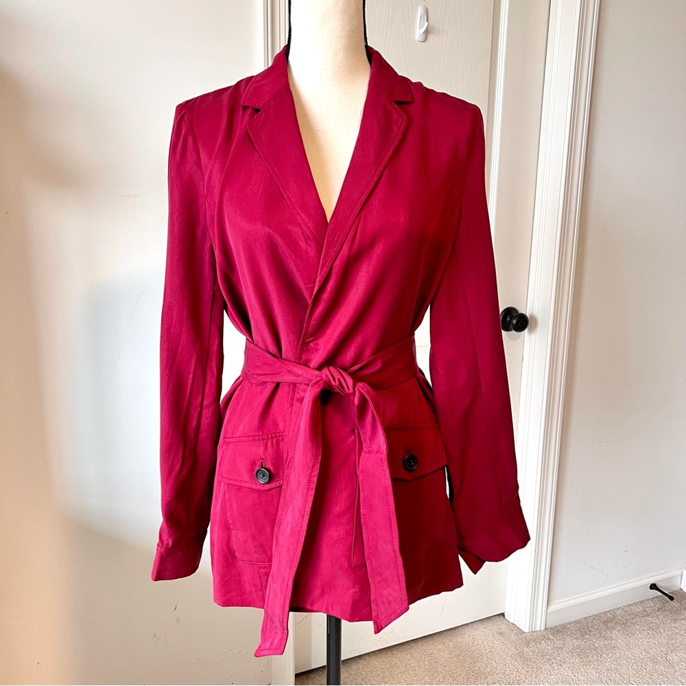 BANANA REPUBLIC Lightweight Longline Belted Open Blazer—SZ. Small - Picture 1 of 11